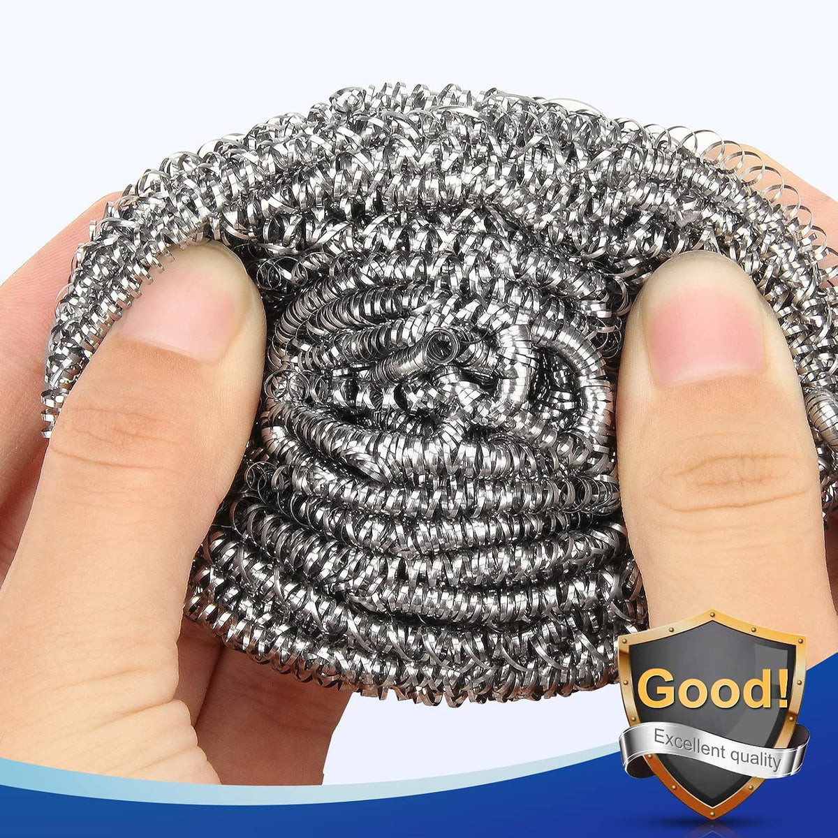 18 Pack Stainless Steel Scrubber, Steel Wool Srubber for Scouring Stubborn Messes from Pots and Pans, Stoves,Broiler Racks,Grills and More