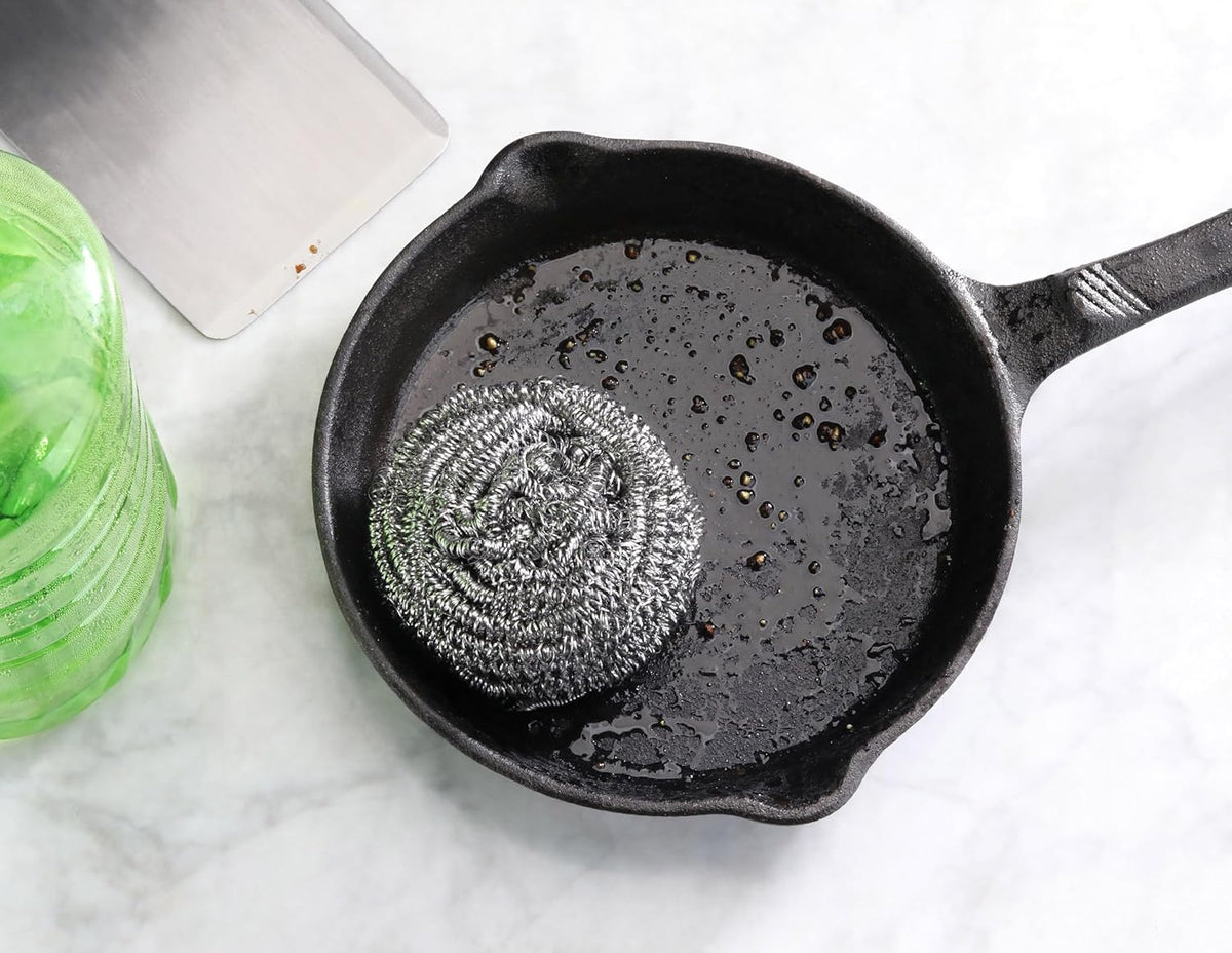New Star Foodservice Extra Large (50 Grams) Stainless Steel Sponges Scrubbers, Set of 12