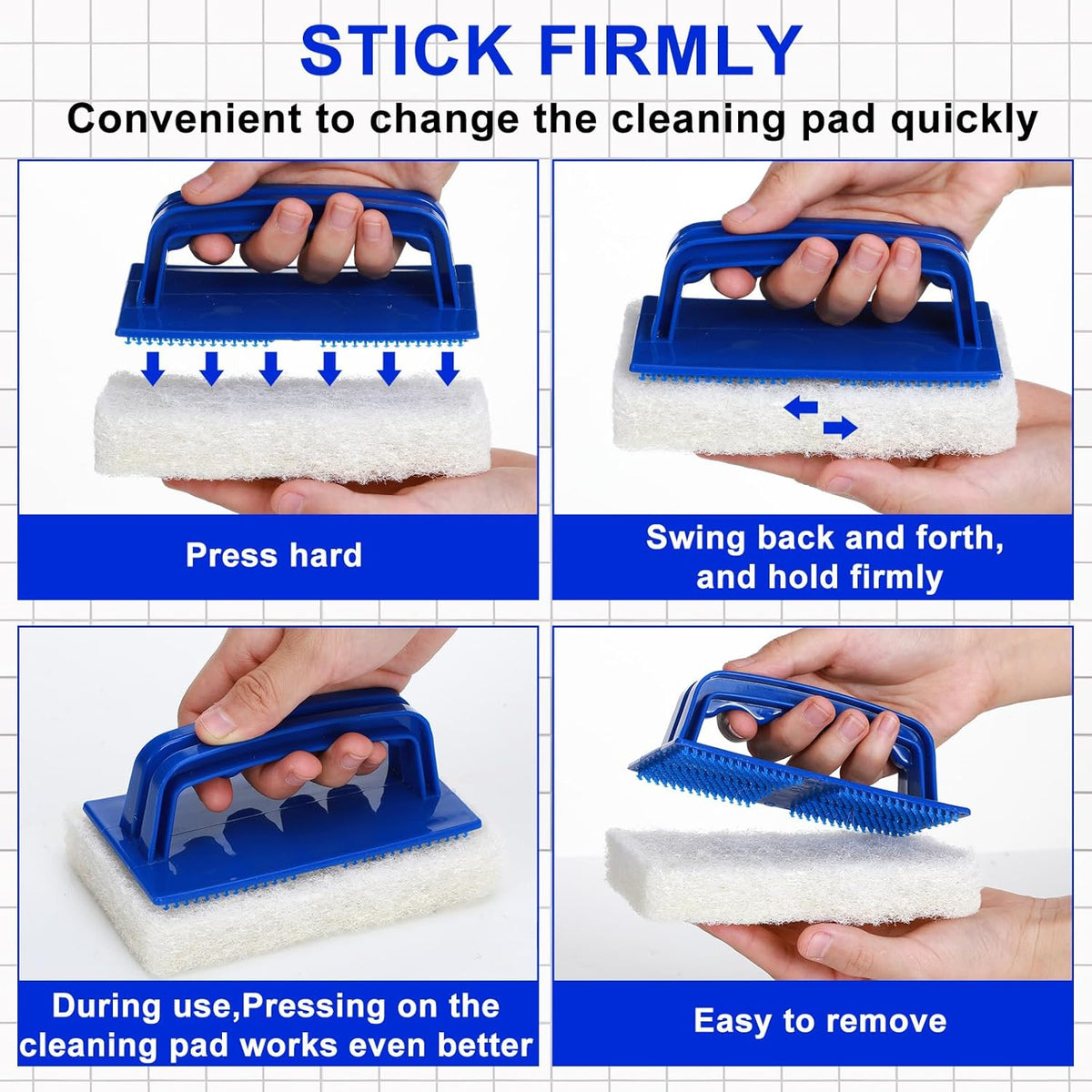 Maxdot 18 Pcs Handled Bath Scrubber Sponge Scrub Pad with Handle Cleaning