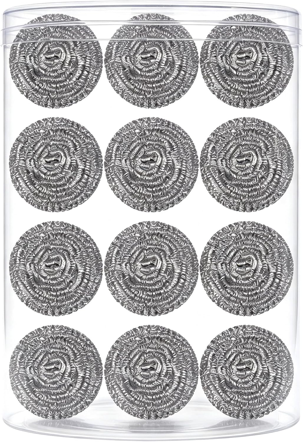 12Pcs Steel Wool Scrubber Pads for Cleaning Dishes, Pans, Pots, Ovens, Grills, Sinks - Stainless Steel Scrubbers for Kitchen, 12 Pack