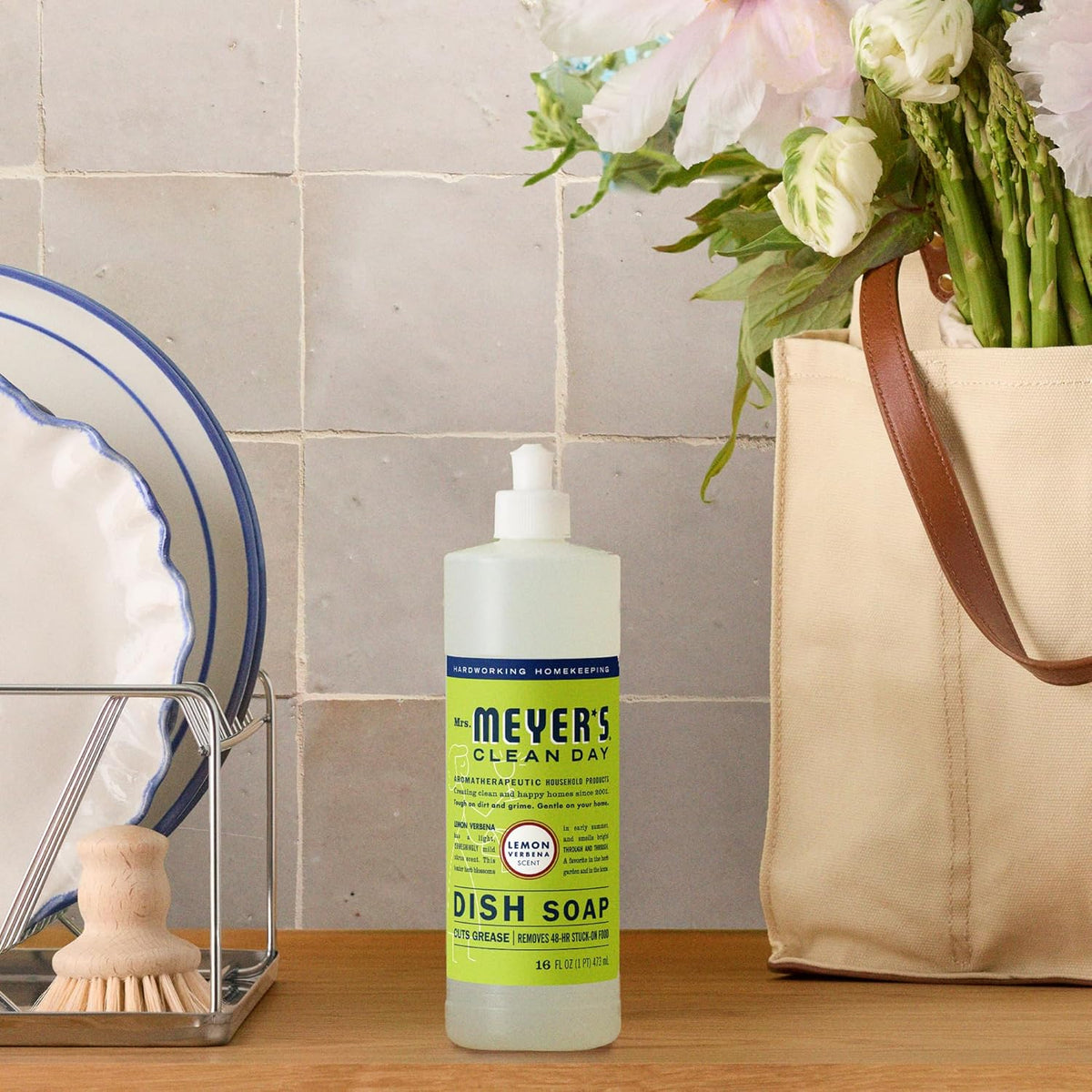 MRS. MEYER'S CLEAN DAY Liquid Dish Soap, Lemon Verbena, 16 fl. Oz