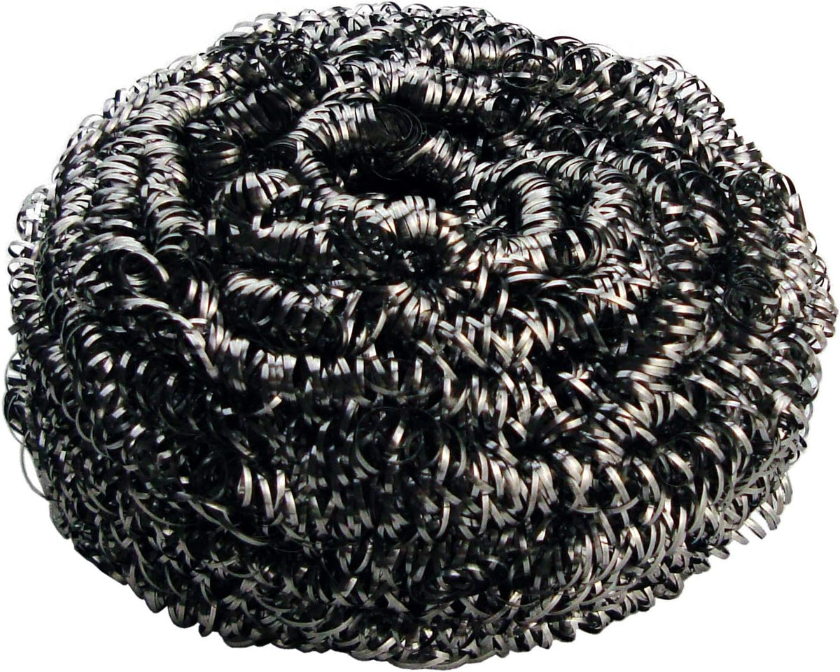 New Star Foodservice Extra Large (50 Grams) Stainless Steel Sponges Scrubbers, Set of 12