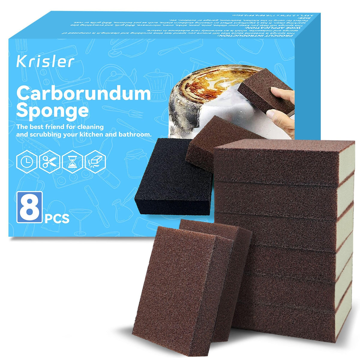 Krisler Carborundum Sponge Nano Emery Sponges, 8pc
