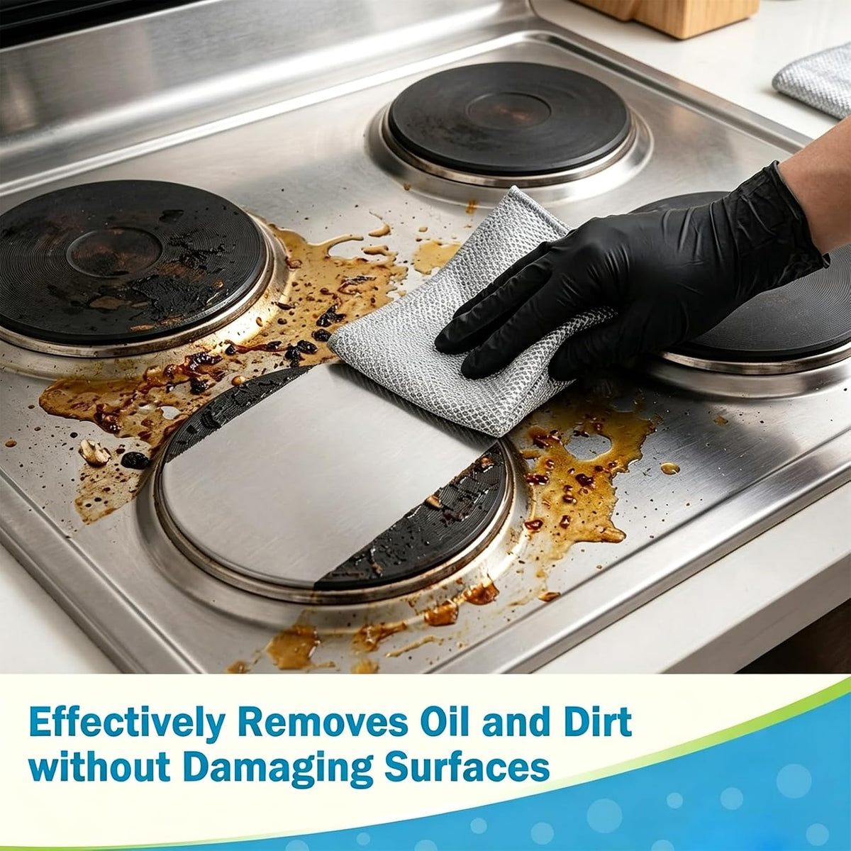 Non-Scratch Wire Dishcloth 50PK - Steel Wool Dishwashing Rags for Kitchen and Bathroom, Durable Cleaning Pads for Cookware and Sinks, Dry and Wet Use