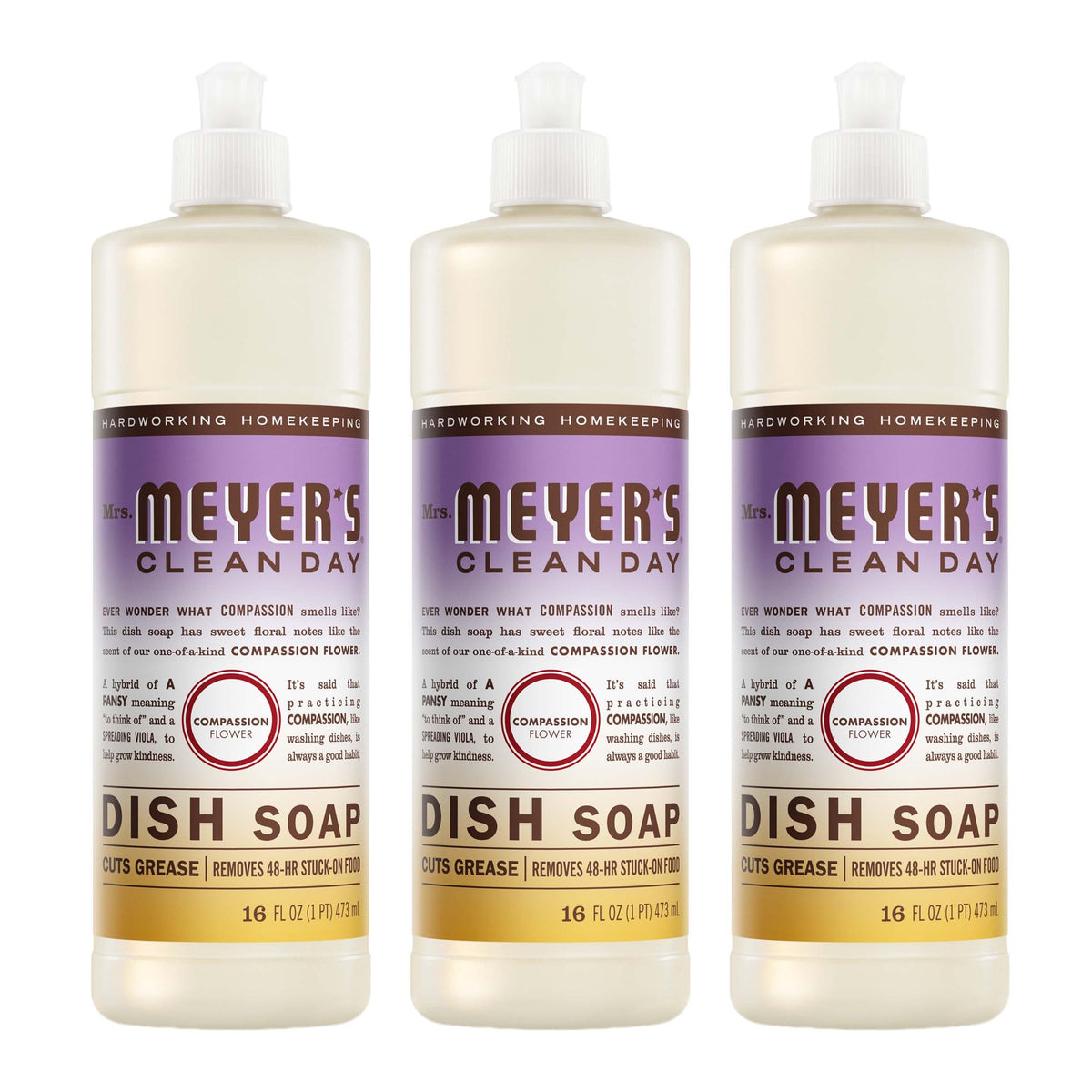 MRS. MEYER'S CLEAN DAY Liquid Dish Soap, Apple Cider, 16 fl oz, 3 Pack