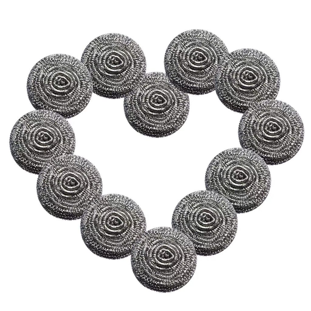 12Pcs Steel Wool Scrubber - Steel Wool for Cleaning Dish Pots Pans Grills Stainless Steel Scrubber for Kitchen Sinks Cleaning Steel Wool Pads Metal Scrubber