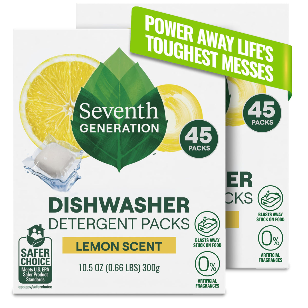 Seventh Generation Free & Clear Dishwasher Detergent Packs, 72 Count