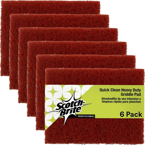 3M Scotch-Brite Griddle Cleaning, 4 in x 5.25 in, 6 Pads/Pack