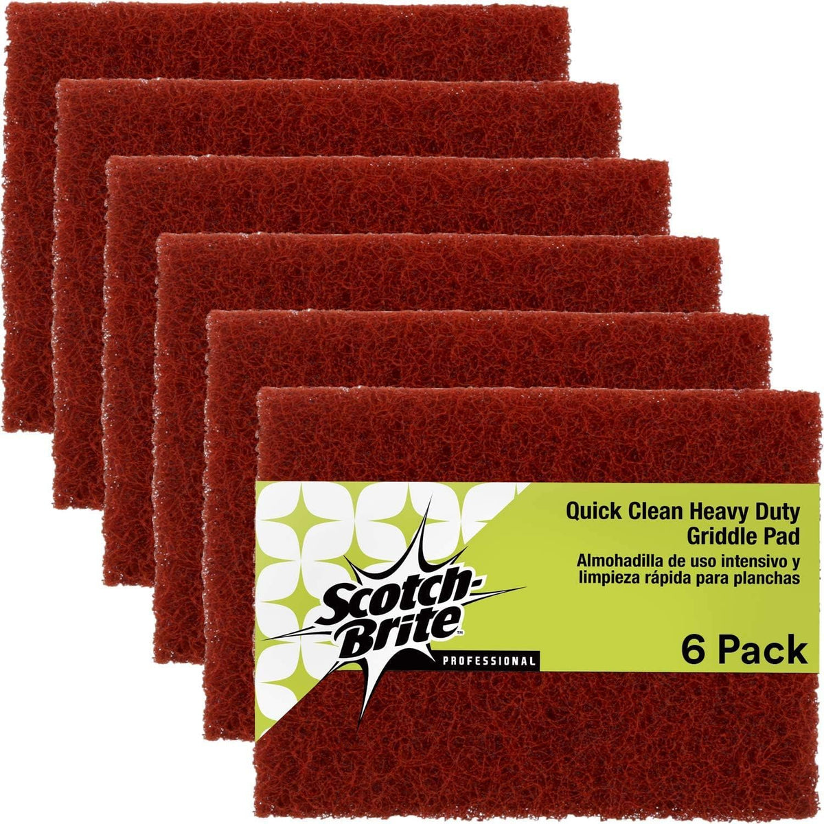 3M Scotch-Brite Griddle Cleaning, 4 in x 5.25 in, 6 Pads/Pack