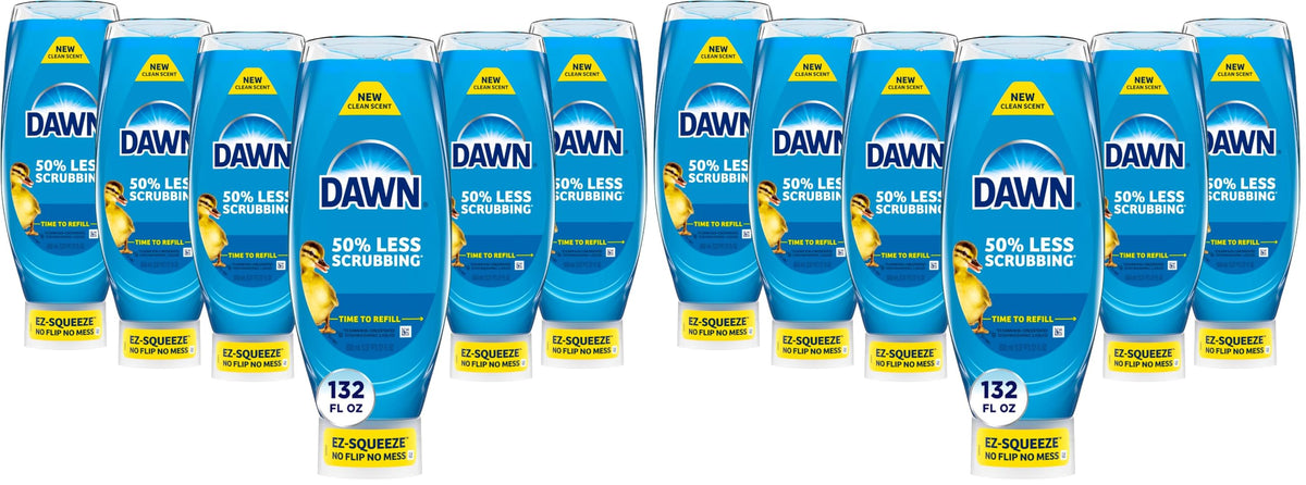 Dawn Ultra EZ-Squeeze Dish Soap Liquid, Dishwashing Liquid, Grease Removal, Upside Down Bottle, Original, 6x22 Fl Oz Bundle