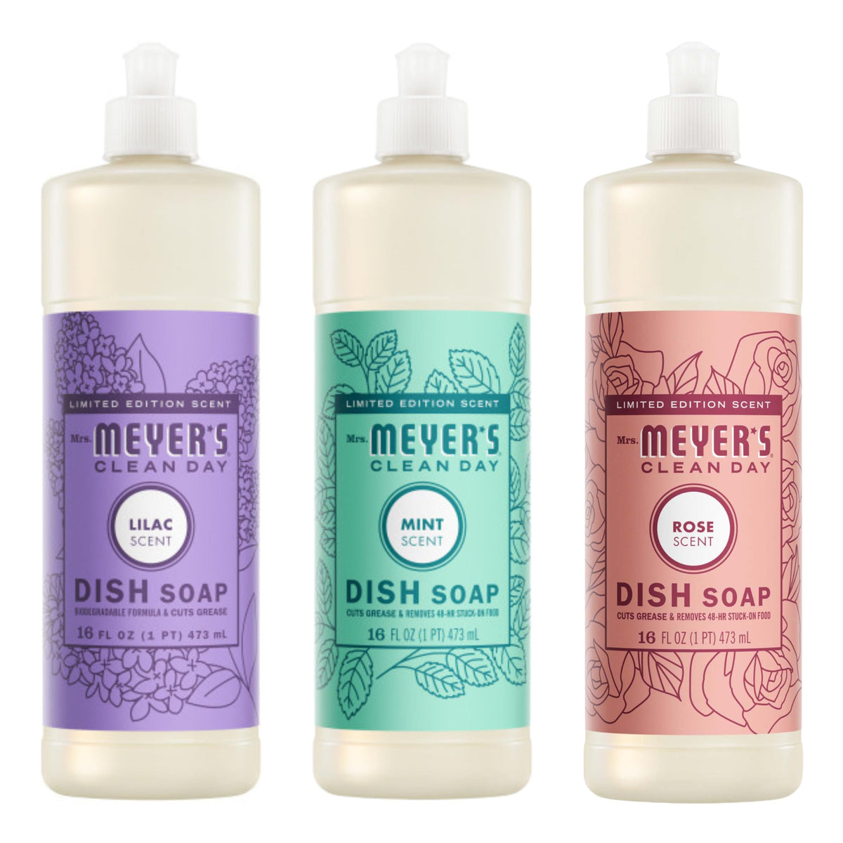 MRS. MEYER'S CLEAN DAY Liquid Dish Soap, Apple Cider, 16 fl oz, 3 Pack