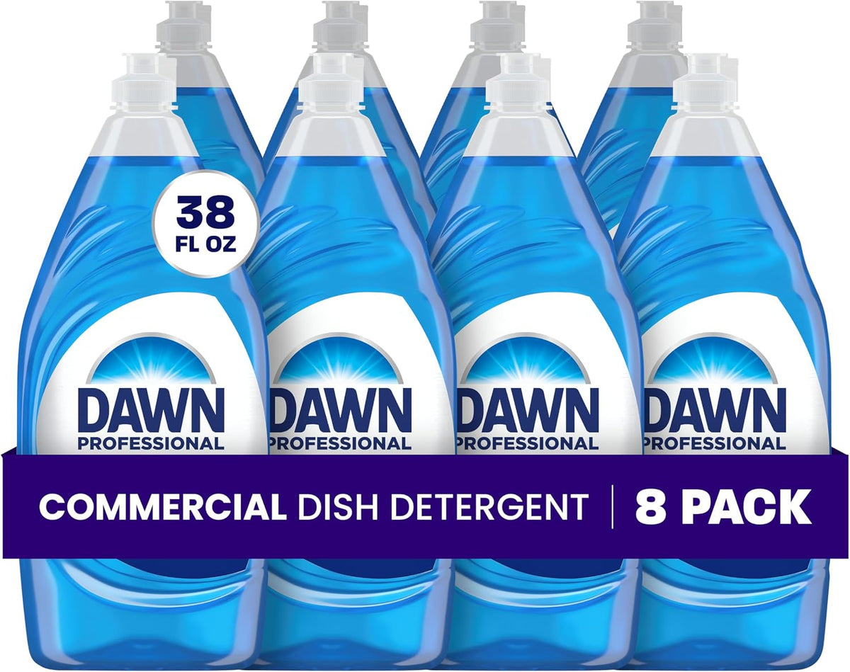 Dawn PRO Manual Pot & Pan Detergent, Bulk Liquid Dish Soap (38 oz, 8 pack)
