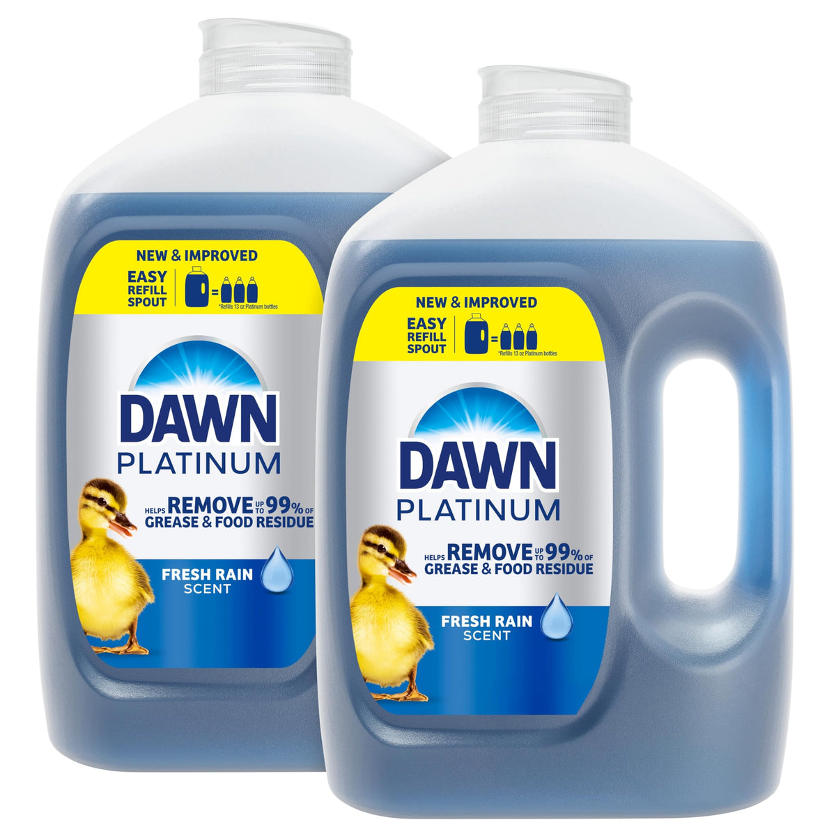 Dawn Platinum Dish Soap, Fresh Rain Scent Liquid Dishwashing Detergent, Powerful Dawn Dish Soap for Tough Grease Removal, 13 oz