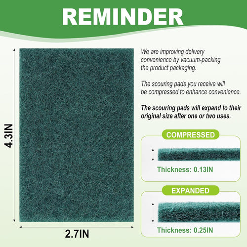 200 Pack Green Scrubbing Pads, Heavy Duty Scouring Pads,Dish Scrubber Reusable for Cleaning, Multipurpose Scrub Pads for Household Kitchen Dishes Pots Pans & Metal Grill- 4.3 x 2.75 x 0.3 Inches