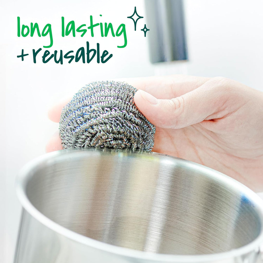 Scotch-Brite Stainless Steel Scrubbers, 16 Pack