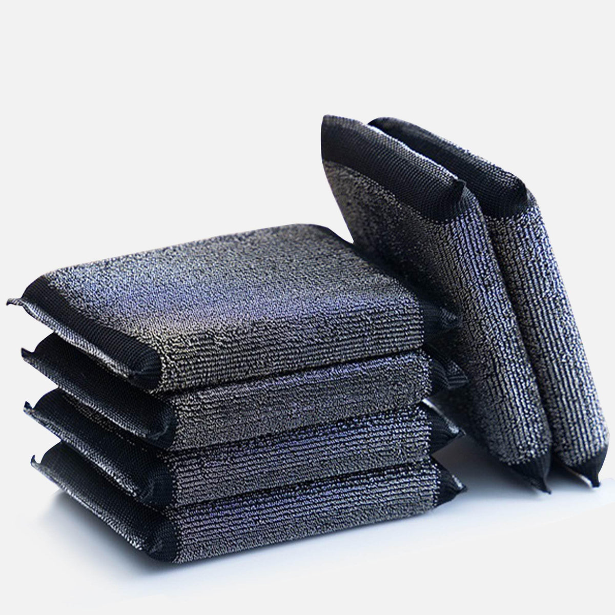 Steel Wool Scrubber Kitchen Sponges - 6 Pack Kitchen Dish Sponges Scrubbers, Non-Scratch Microfiber sponges for Cleaning, Pots and Pans Scrub Sponge