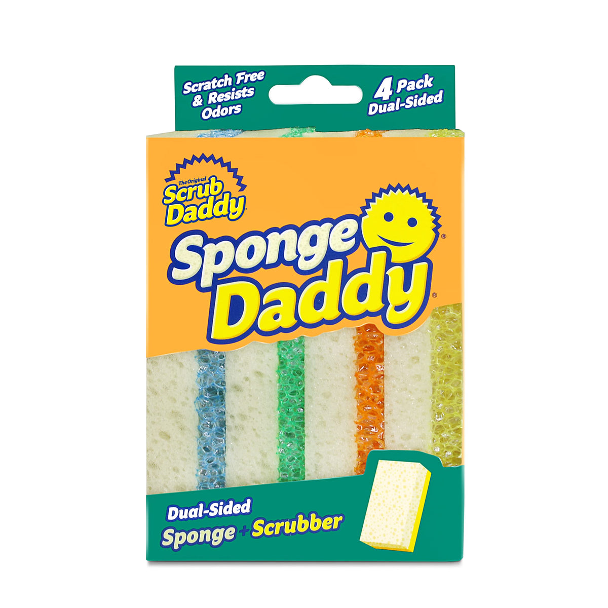 Scrub Daddy Steel Scouring Pad Scrub Sponges - Stainless Steel Scour Daddy - Stainless Steel Fibers Do What Scrubbing Sponges Can't - Durable, Shred-Resistant Scrubbing Pads - 2 Count (6 Pack)