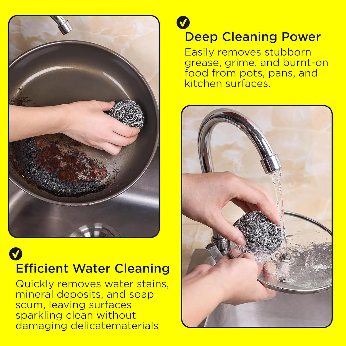 Steel Wool Scrubber Scourer Simba for Cleaning – Scourers 12 Pack