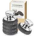 5PCS Stainless Steel Scrubber Pads, with 2Pcs Handle
