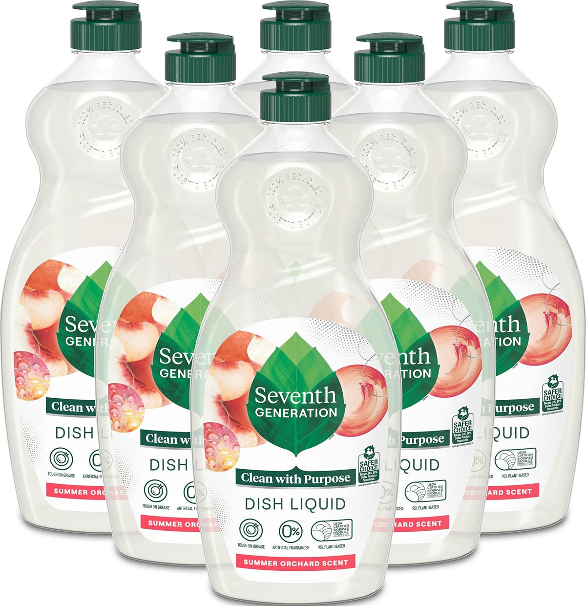 Seventh Generation Dish Soap Fresh Lime & Ginger Scent 1 count Dishwashing Soap Dish Detergent Liquid Soap 19 oz