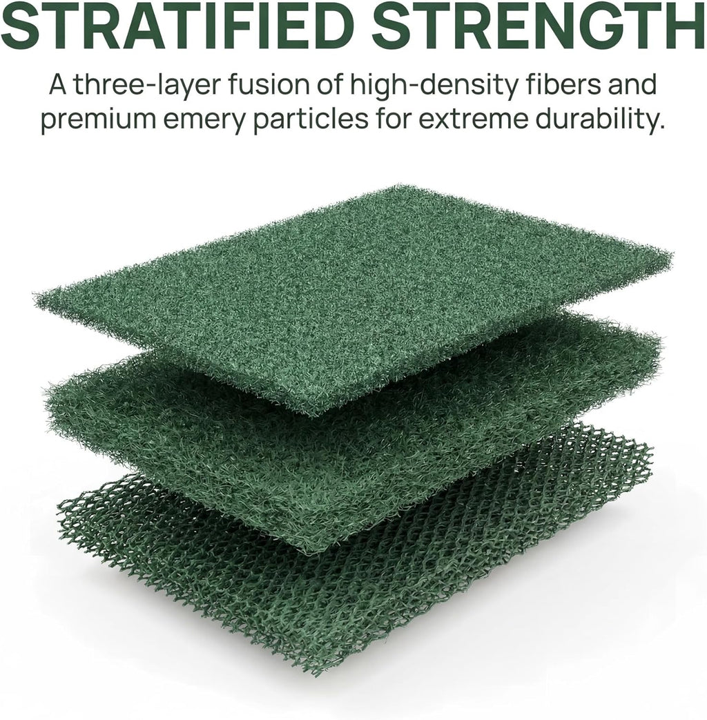 Green Scrubbing Pads 6-Pack, Kitchen Scourer for Pots & Stovetops