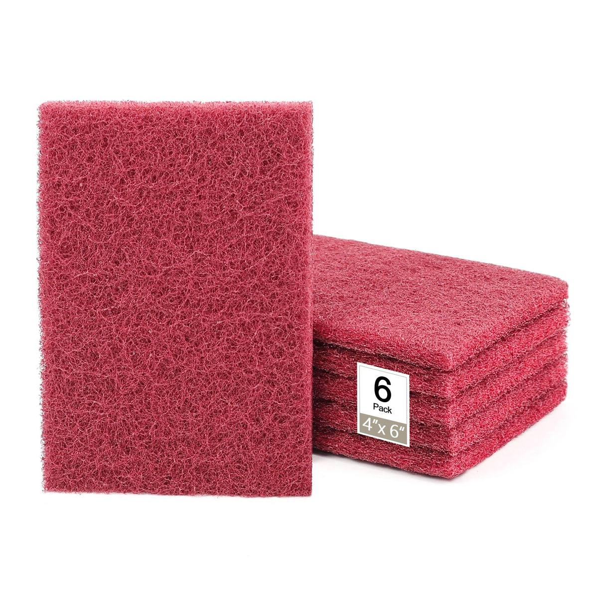 6"x9" Scuff Pads 8 Pack - 4 Maroon 320 & 4 Gray 800 Grit for Paint Prep, Auto Body & Woodworking, Non-Woven, Reusable Wet or Dry, Resists Clogging & Tearing