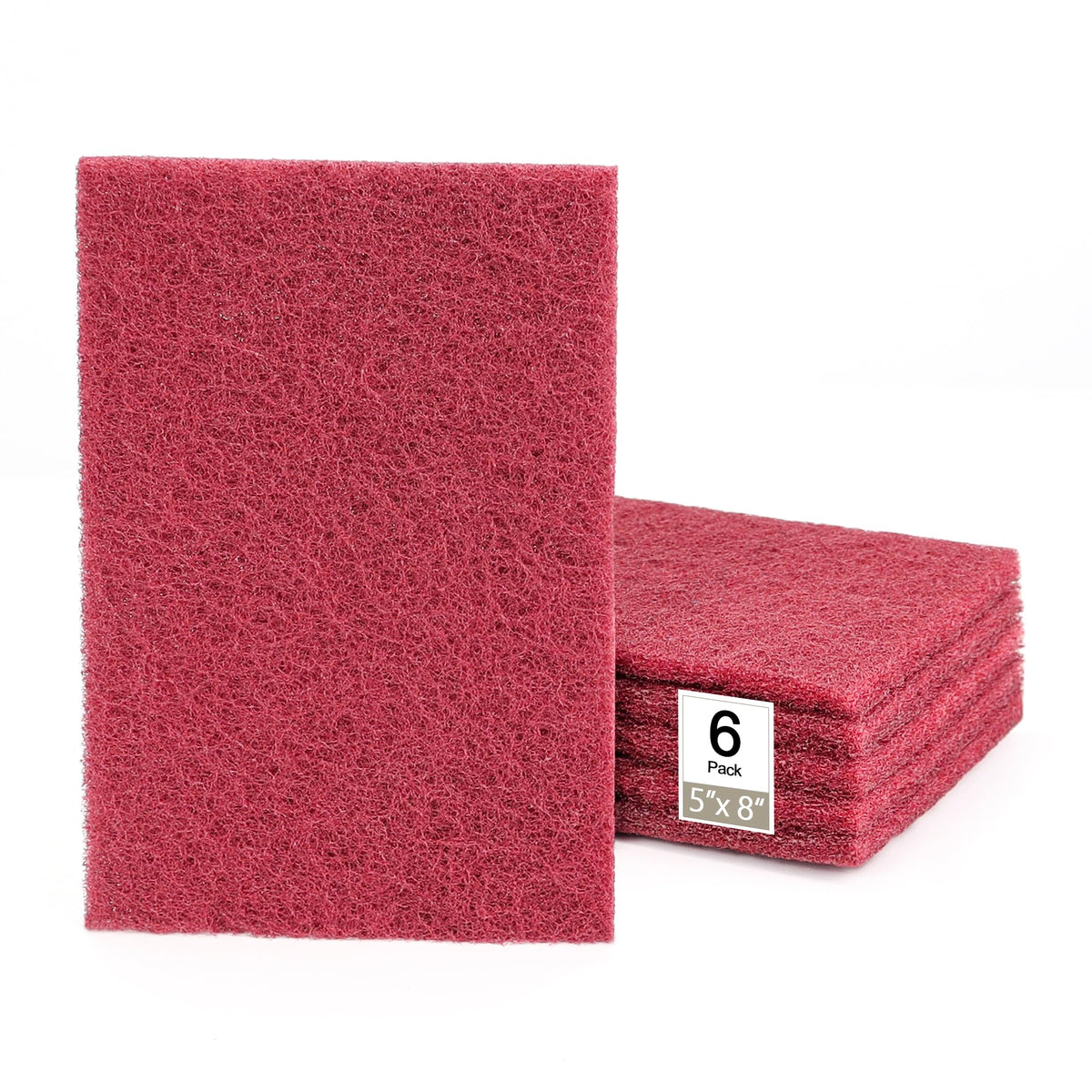6"x9" Scuff Pads 8 Pack - 4 Maroon 320 & 4 Gray 800 Grit for Paint Prep, Auto Body & Woodworking, Non-Woven, Reusable Wet or Dry, Resists Clogging & Tearing