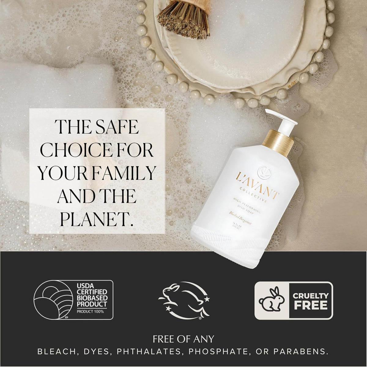 L'AVANT Collective Dish Soap Refill 32oz, Plant-Based, Blushed Bergamot