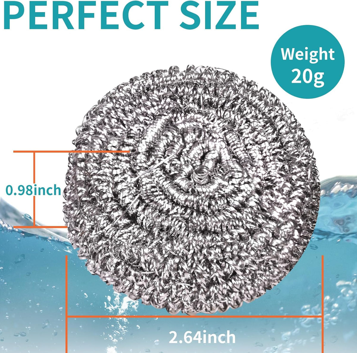 12Pcs Steel Wool Scrubber Pads for Cleaning Dishes, Pans, Pots, Ovens, Grills, Sinks - Stainless Steel Scrubbers for Kitchen, 12 Pack
