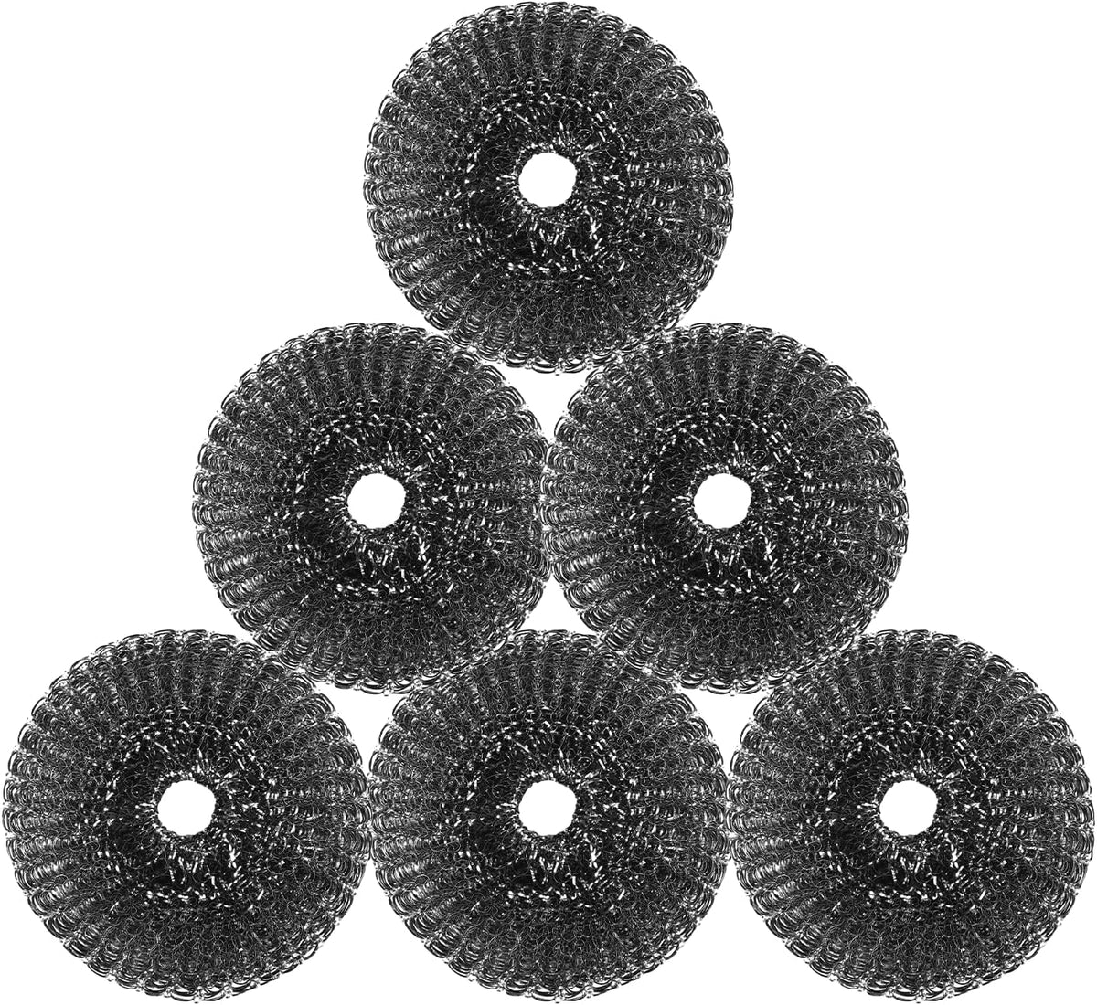 6 Pcs Steel Wool Scrubber, Stainless Steel Scrubber for Cleaning Kitchen and Household Stubborn Messes from Stoves Pans Pots Grill Sink, Replacement Wire Brush Set (Only Replacement Pad)