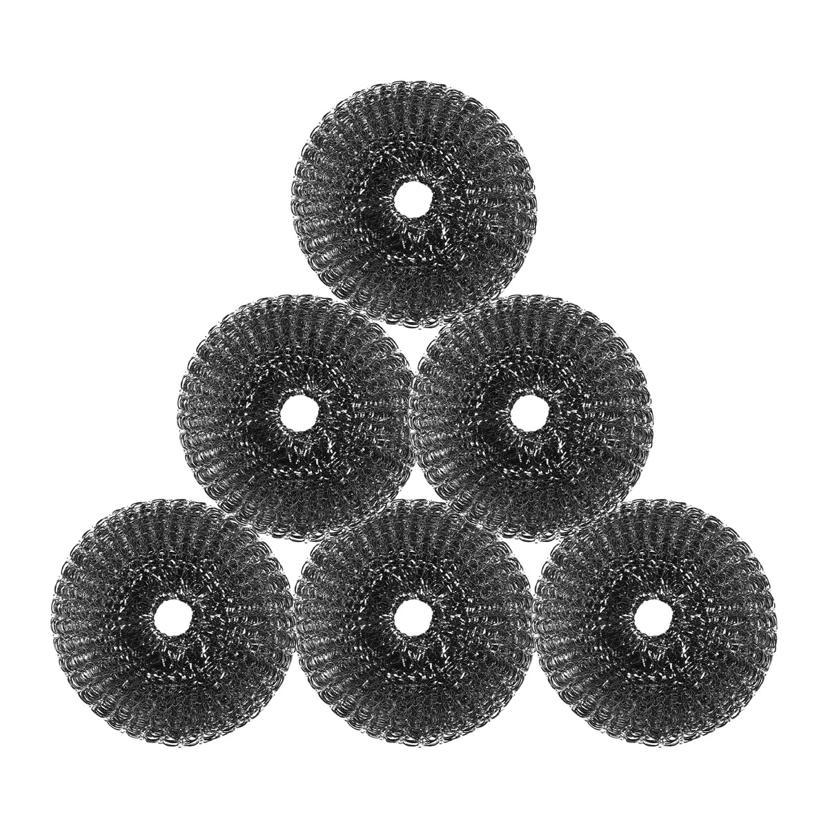 6 Pcs Steel Wool Scrubber, Stainless Steel Scrubber for Cleaning Kitchen and Household Stubborn Messes from Stoves Pans Pots Grill Sink, Replacement Wire Brush Set (Only Replacement Pad)