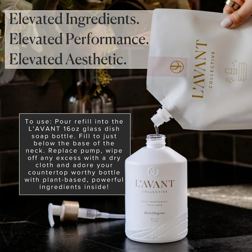 L'AVANT Collective Dish Soap Refill 32oz, Plant-Based, Blushed Bergamot