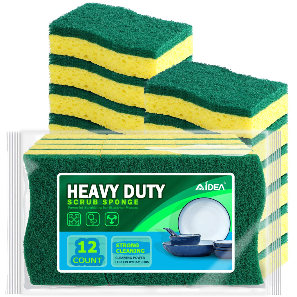 AIDEA Non Scratch Scrub Sponge-24Count, Sponges Kitchen, Sponges for Dishes