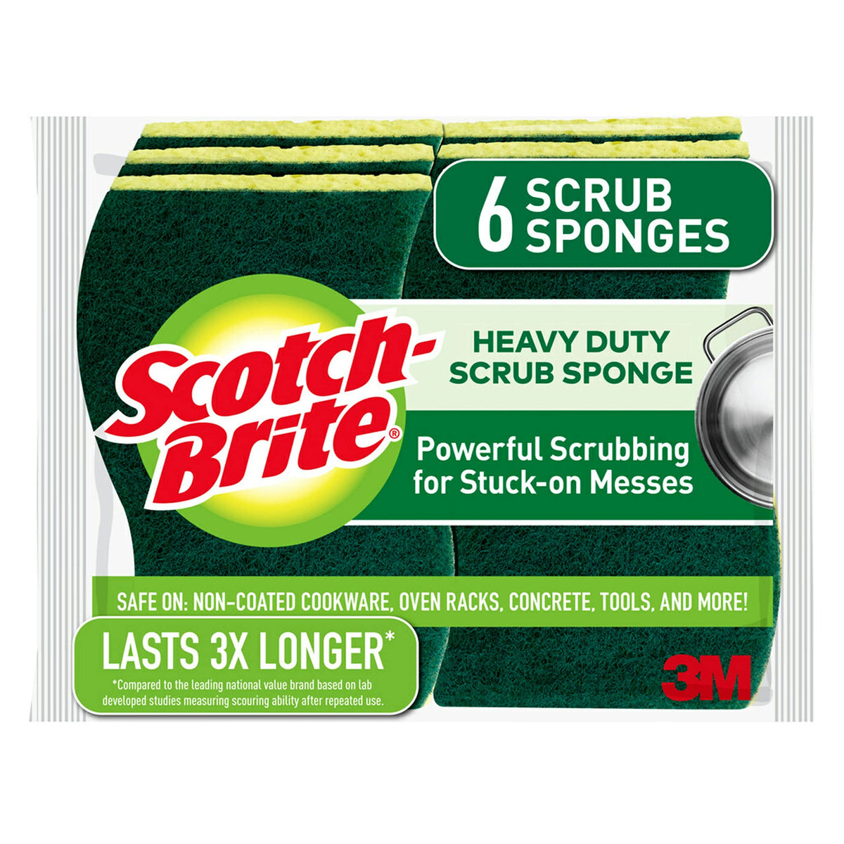 Scotch-Brite Heavy Duty Scrub Sponge, 6 Pack