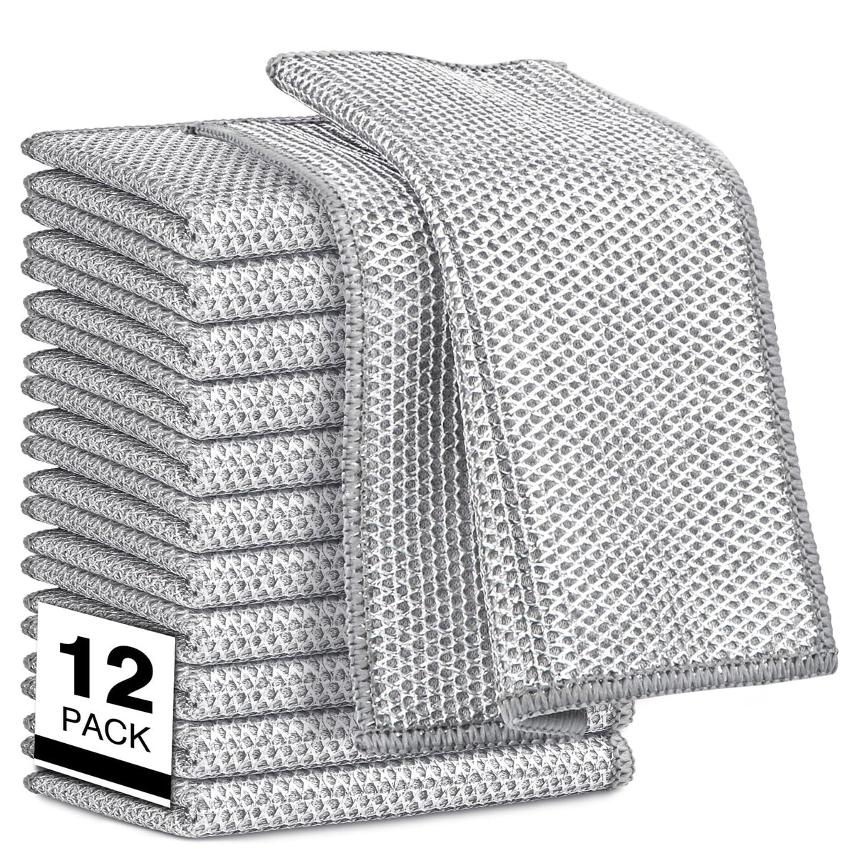 AIDEA Non Scratch Wire Dishcloth 24PK, Dish Cloths for Washing Dishes 7"×8"