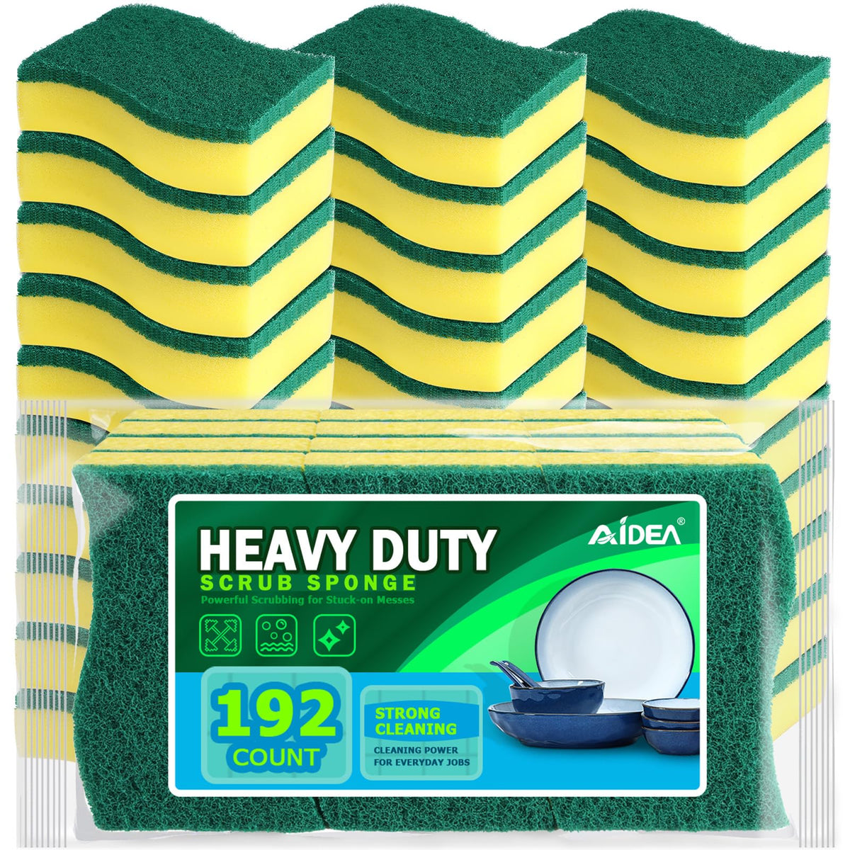 AIDEA Sponges Kitchen, 24 PK Heavy Duty Dish Sponges Kitchen, Scrub Sponges