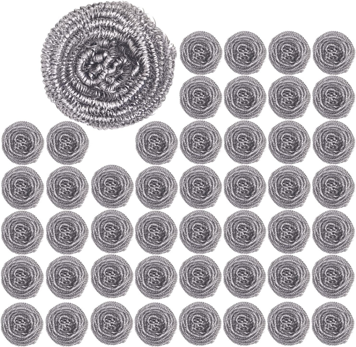 48 Pack Stainless Steel Scourers Sponges by XXJXING,Steel Wool scrubbers for stoves, pots, Cooker Hoods, etc. that are Difficult to Clean (48 Pack-10 Gram)