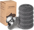 6pcs Steel Wool Scrubber with Wire Sponge Pads, Stainless Steel Scrubber