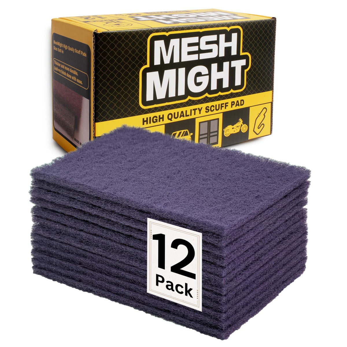 Non-Woven Scuff Pads, 6 x 9 Inch, 12-Pack, Multi-Grit