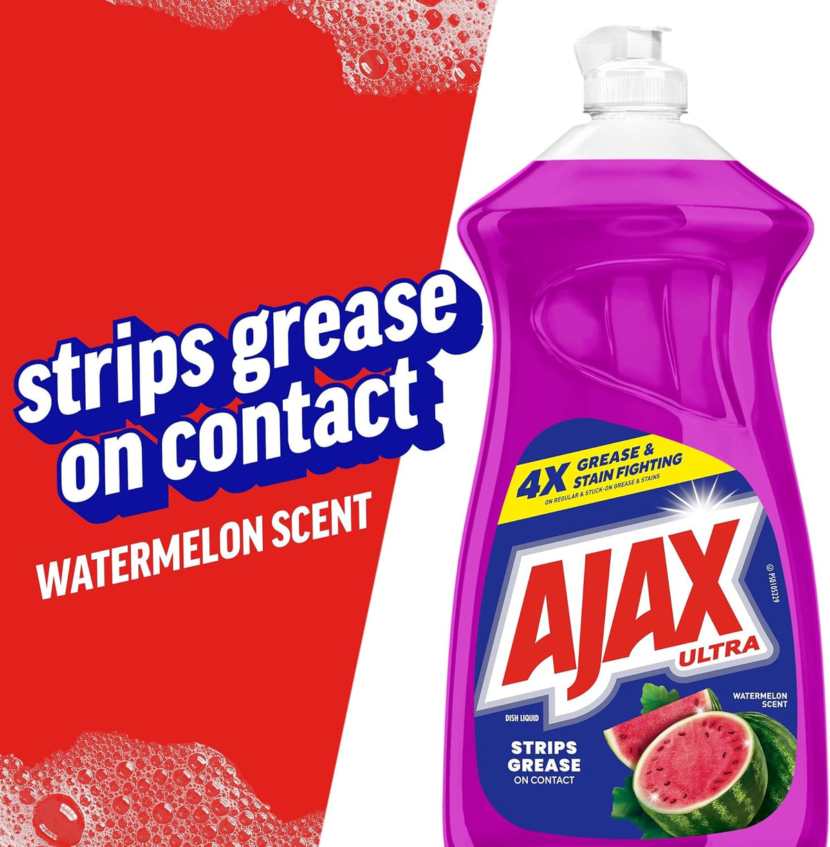 Ajax Ultra Liquid Dish Soap, Strips Grease, Watermelon Scent, 52 fl oz
