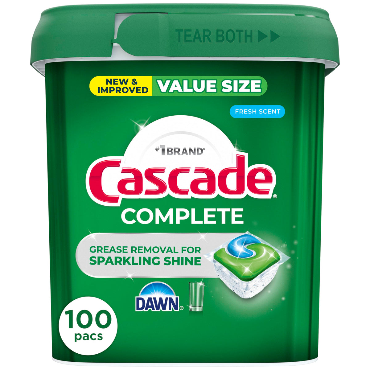Cascade Complete Dishwasher Pods - Fresh Scent ActionPacs, Dishwasher Detergent, Dishwasher Soap, Detergent Pods, 78 Count