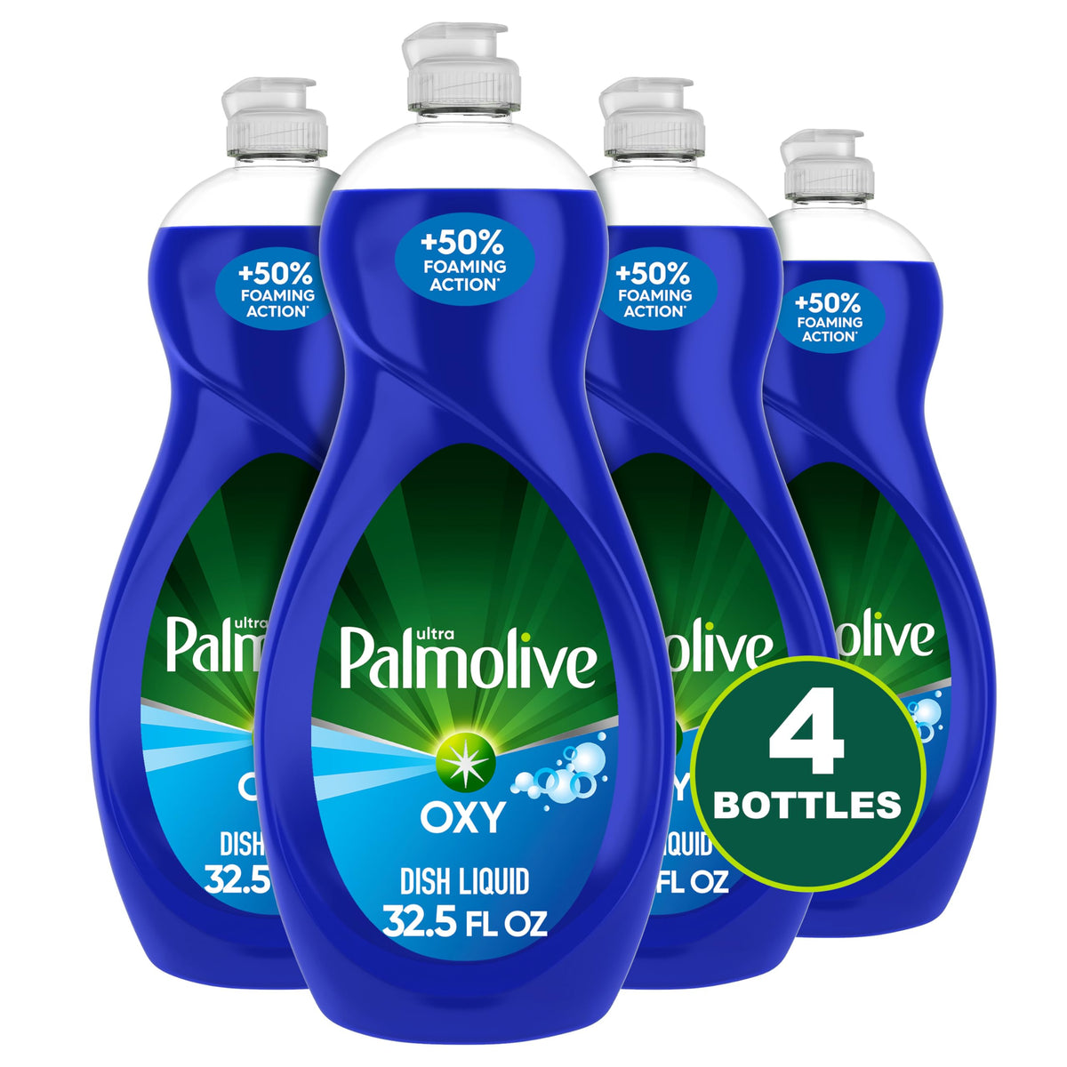 Palmolive Ultra Oxy Liquid Dish Soap, Deep Grease Cutting, No Soaking Needed, Powerful on Plastics, Dishwashing Liquid, 32.5 fl oz