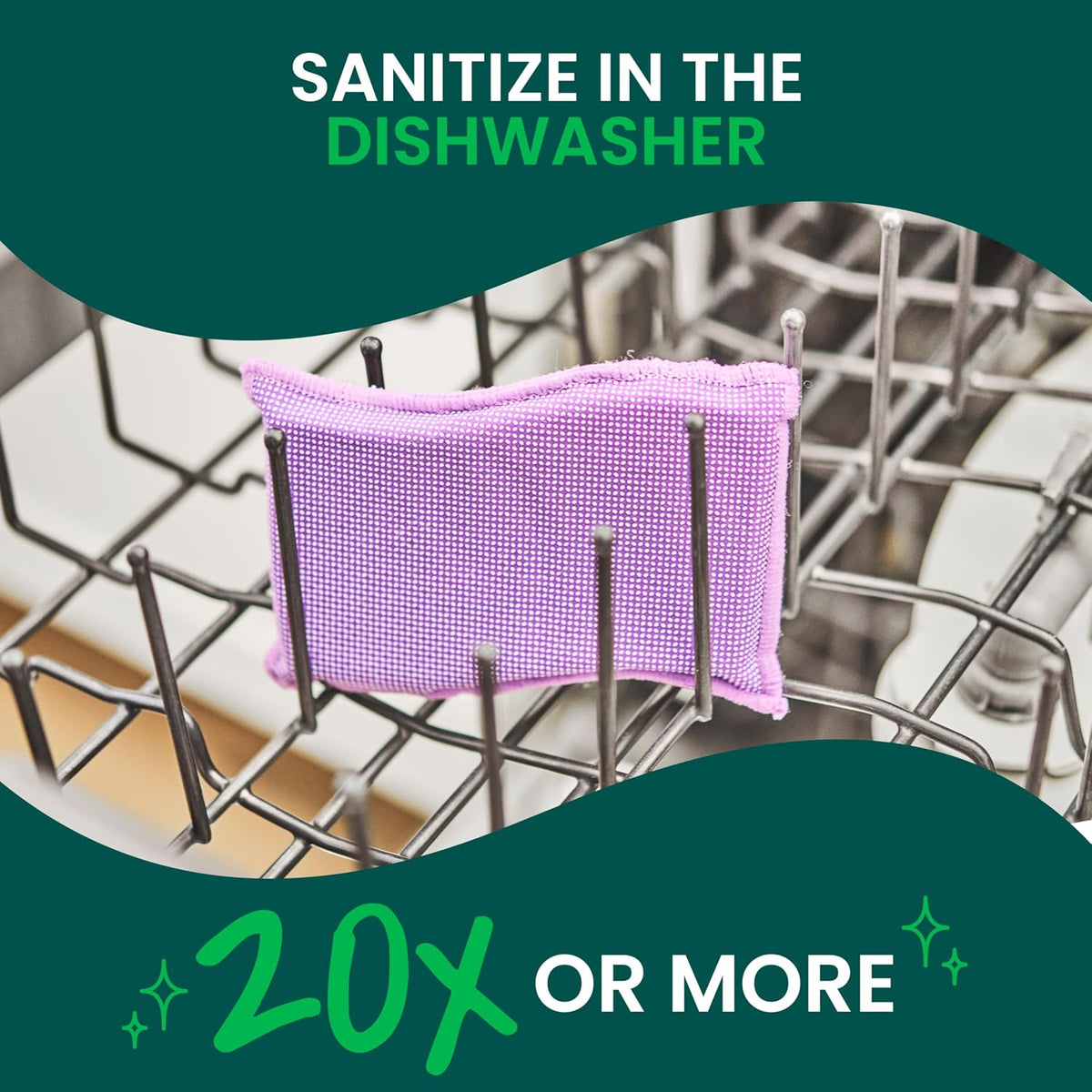 Scotch-Brite Clean & Rinse Non-Scratch Scrub Sponges – Dual-Sided Scrubber with Cloth Side for Wiping, Rinses Clean – 8 Sponges (4 Packs of 2) for Dishes, Countertops, Appliances & More