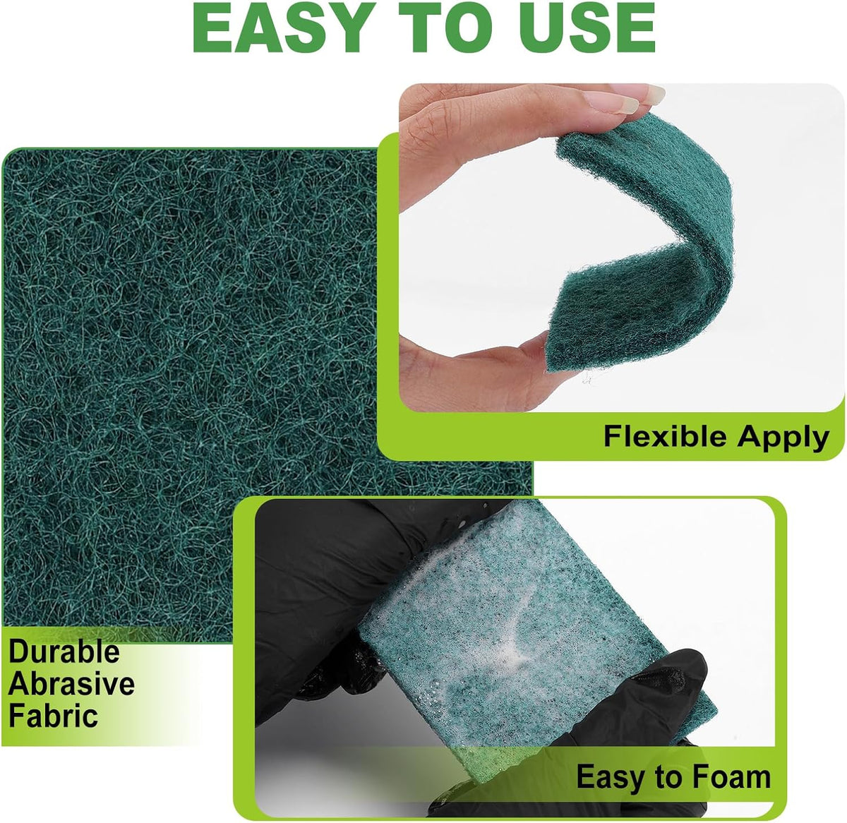 200 Pack Green Scrubbing Pads, Heavy Duty Scouring Pads,Dish Scrubber Reusable for Cleaning, Multipurpose Scrub Pads for Household Kitchen Dishes Pots Pans & Metal Grill- 4.3 x 2.75 x 0.3 Inches