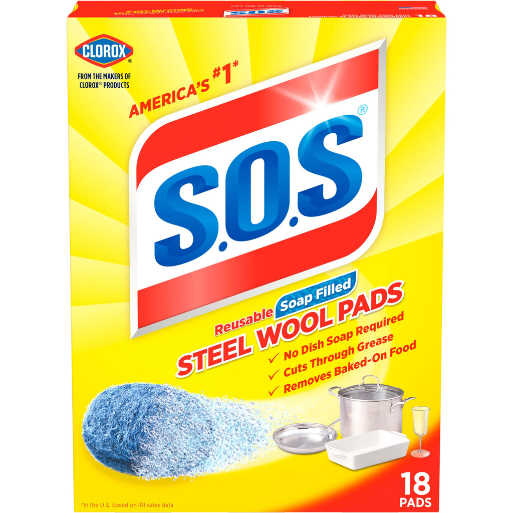 S.O.S Steel Wool Soap Pads, Lemon Fresh, 10 Count