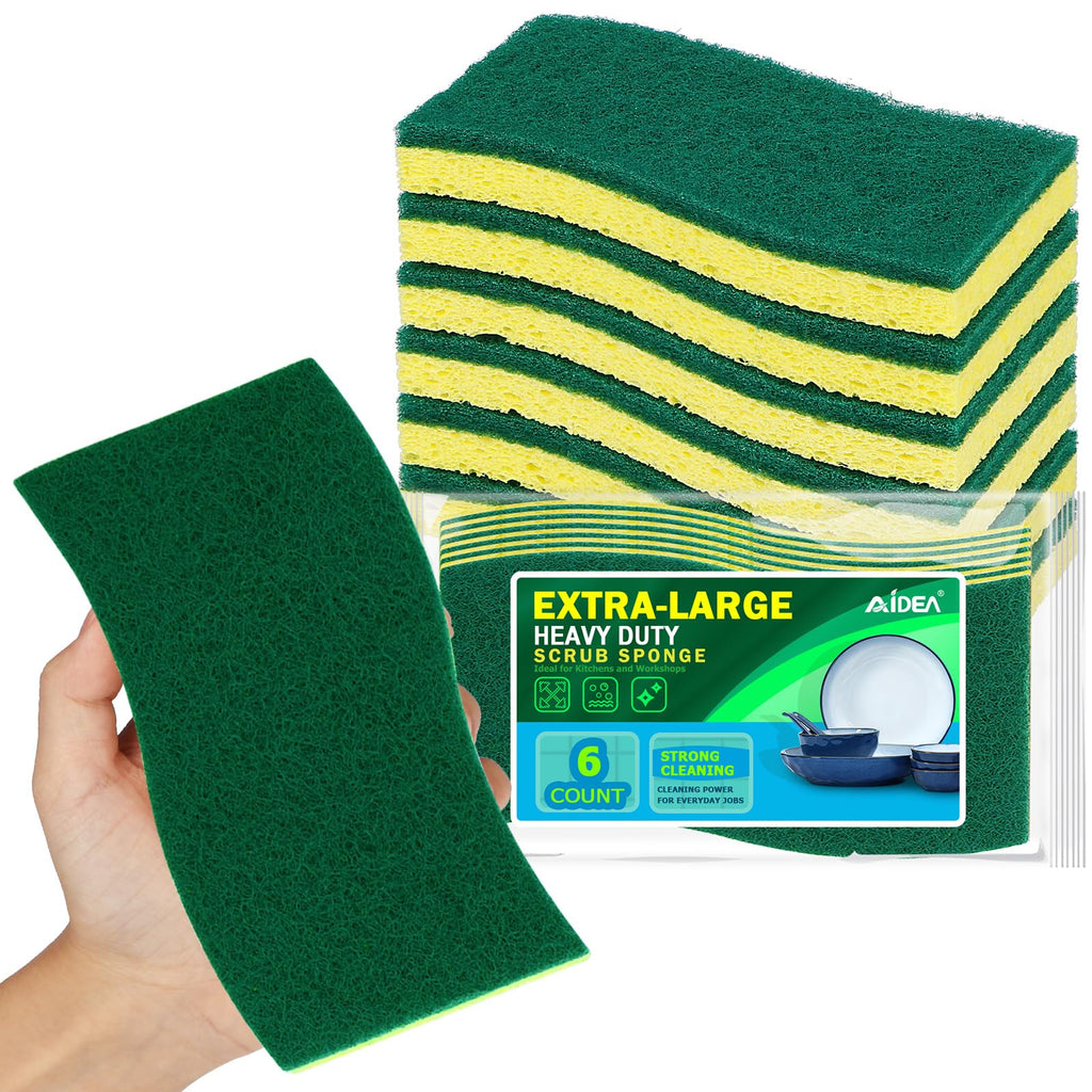 AIDEA Non Scratch Scrub Sponge-24Count, Sponges Kitchen, Sponges for Dishes