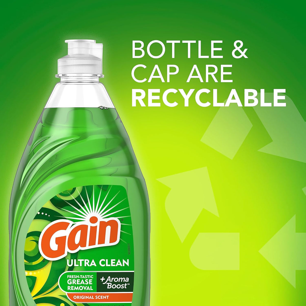 Gain Ultra Liquid Dish Soap, Dishwashing Liquid, Grease Removal, Original Scent, 38 Fl Oz (Pack of 1)