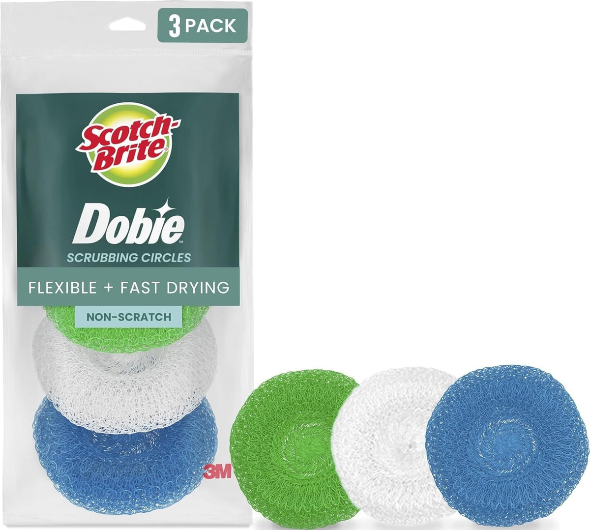 Scotch-Brite Non-Scratch Plastic Scrubbing Pads, 3 Pack