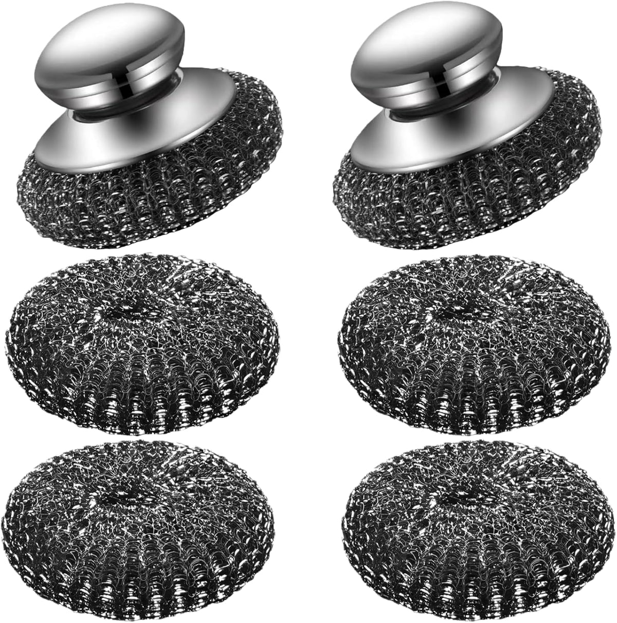 6 Pcs Steel Wool Scrubber Stainless Steel Scrubber with Handled