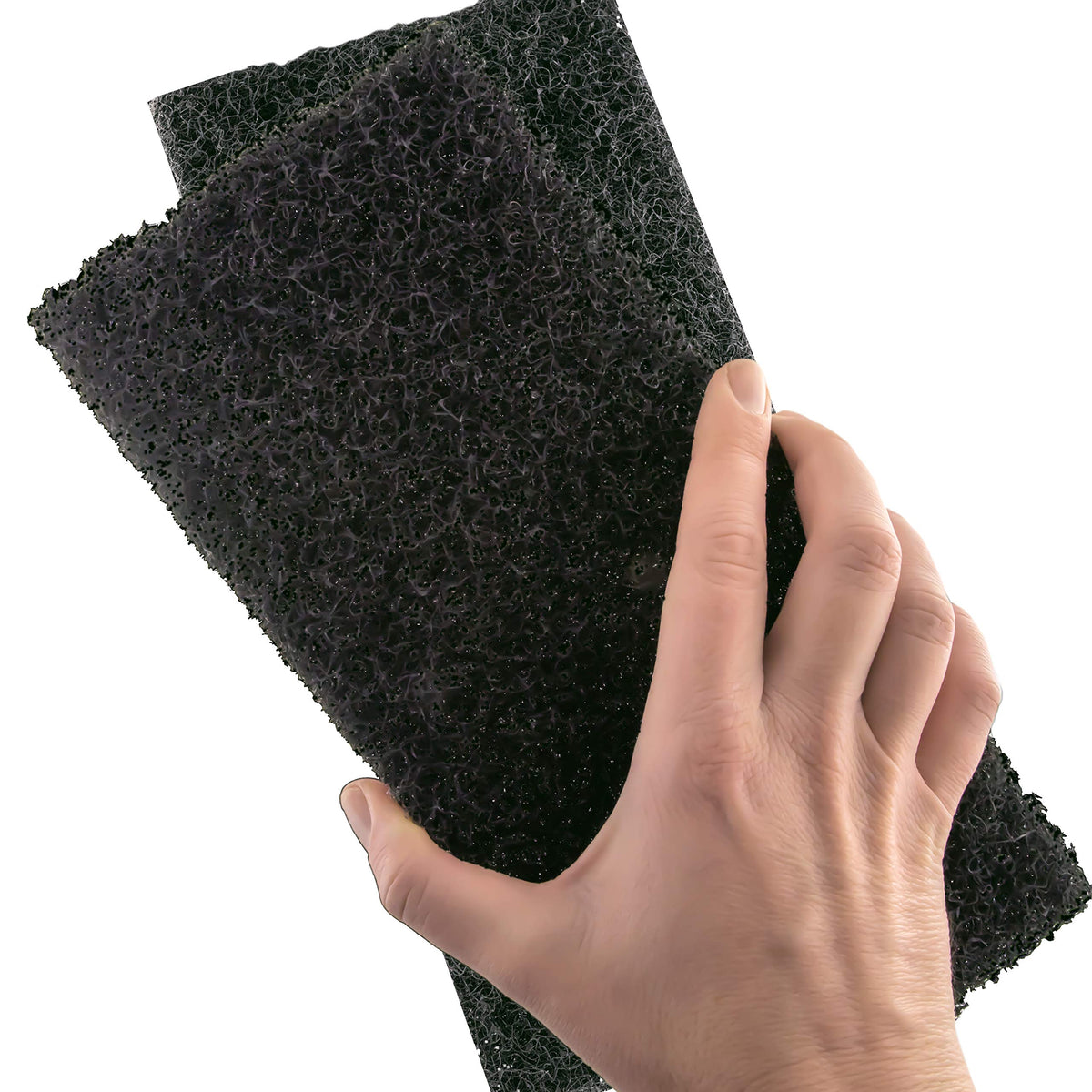 Heavy Duty XL Black Scouring Pad 5 Pack. 10 x 4.5in Large Multipurpose Nylon Scrubbing Sponges. Clean Bathrooms, Kitchens, Counters and Floors to Erase Grime and Make Surfaces Sparkle